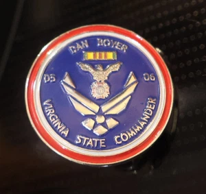 Virginia State Commander Air Force VFW Pin Dan Boyer 2005  2006 Lapel Pin - Picture 1 of 3
