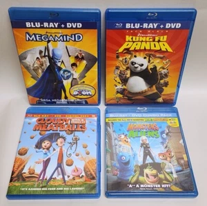 Kung Fu Panda + Megamind + Monsters v Aliens + Cloudy w/ Meatballs Blu-ray + DVD - Picture 1 of 10