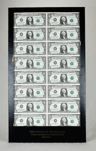 FEDERAL RESERVE “B” NOTES 1981 - 16 $1.00 Uncut One Dollar Sheet #99999 - Picture 1 of 5
