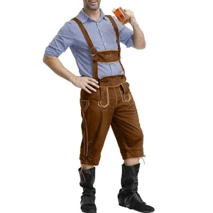 Ethnisches Herren-Trachtenkleid im Bierstil, kariertes Hemd mit Hosenträgern, - Bild 1 von 9