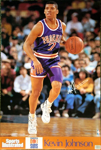 KEVIN JOHNSON Phoenix Suns 1990 VINTAGE ORIGINAL Sports Illustrated POSTER Cover