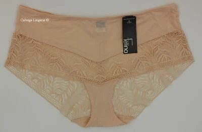NWT FELINA 735011 "Carolina" Low Rise Nylon w/ Lace Hipster, Boyshorts, Beige - Image 1 of 4