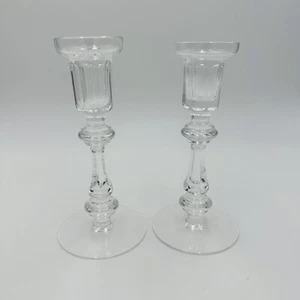 Waterford Crystal Candle Sticks Ireland Cut Glass Vintage Gothic Marking - Picture 1 of 11