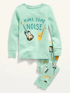 NWT Old Navy Unisex Graphic Pajama Sleep Set Guitar Saxophone Piano Boy Girl 5T - Picture 1 of 1