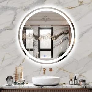 Specchio Bagno 24" LED Rotondo Specchio Vanità, Antiappannamento, Dimmerabile, Temp... - Foto 1 di 12