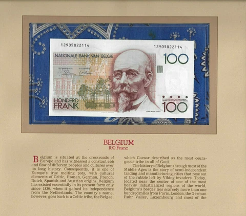 Most Treasured Banknotes Belgium 1982 100 Francs UNC P 142a.1 Dasin & Strijcker Cover