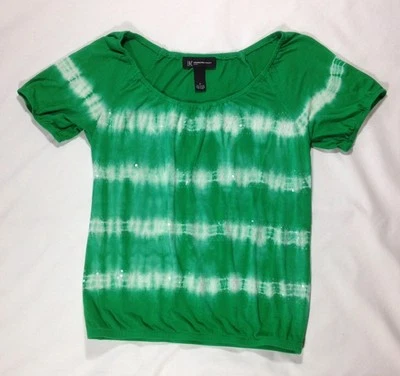 Женский INC International Concepts зеленый белый в полоску вязаный блестки верхний размер P - Изображение 1 из 2