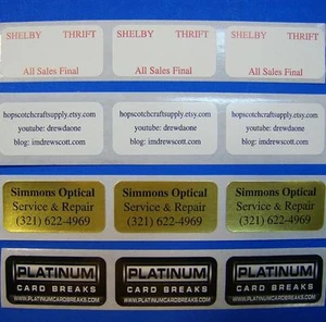 Custom Printed Stickers, 1000 Labels  .75" x 1.5"  Rectangle Business, on a roll - Picture 1 of 4