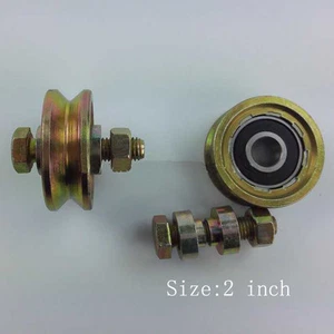 2 Pack 1.5" Sliding Gate Roller V Groove Wheel w/ 6201RS Bearing M10X45 Bolts  - Picture 1 of 1