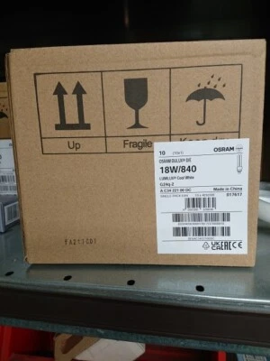 10 Pack Osram 18W Dulux D/E G24q-2 Cap (840) Cool White Compact Fluorescent Lamp - Image 1 of 4