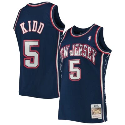 New Jersey Nets Jason Kidd #5 Mitchell & Ness Navy 2006/07 NBA Swingman Jersey - Image 1 of 4