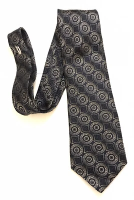 Corbata de cuello ancha Joseph & Feiss para hombre negra gris azul 100 % seda  Foto 1 de 4