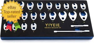 3/8 Zoll Antrieb Krähenfußschlüssel-Set, 24-teilig Flare Nut Hahnenfußschlüssel-Set, metrisch & - Bild 1 von 8