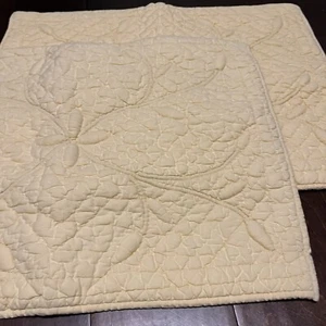 Pottery Barn Set Of Two Yellow Quilted Pillow Shams 18”X24” - Picture 1 of 10