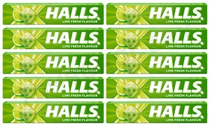 10 x HALLS LIME Flavor Pastilles Refreshing Candy with Vitamin C 33g 1.16oz - Picture 1 of 3