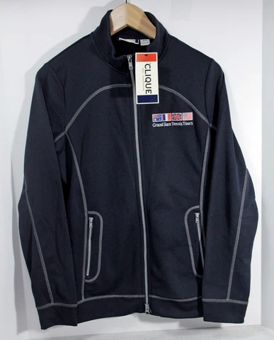 CLIQUE Full Zip Black JACKET Men's M (40" chest) Grand Slam Tennis Tours NWT! Cover
