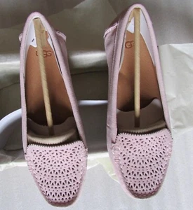 UGG Slippers Clair Moccasin Loafer Shoes Women 7 Pink Suede New - Picture 1 of 10