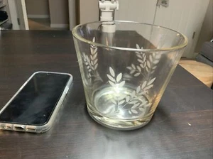 Compote/Bowl/Vase/Small Ice Bucket Etched Glass Wheat Pattern, 5” - Picture 1 of 7