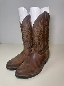 STIVALI DA COWBOY WESTERN IN PELLE invecchiata uomo LAREDO 4242 taglia 9,5EW larghi marroni - Foto 1 di 8