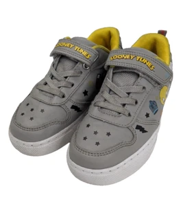 Looney Tunes Sneakers Gray Kids Size 11 Bugs Bunny Donald Duck Sylvester Tweety - Picture 1 of 17