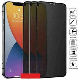 Anti-Spy Screen Protector Private Tempered Glass For iPhone 16 15 14 13 Pro Max - Bild 1 von 14