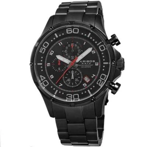 Akribos XXIV AK663BK Chronograph Date White Red Accented Black Mens Watch - Picture 1 of 5