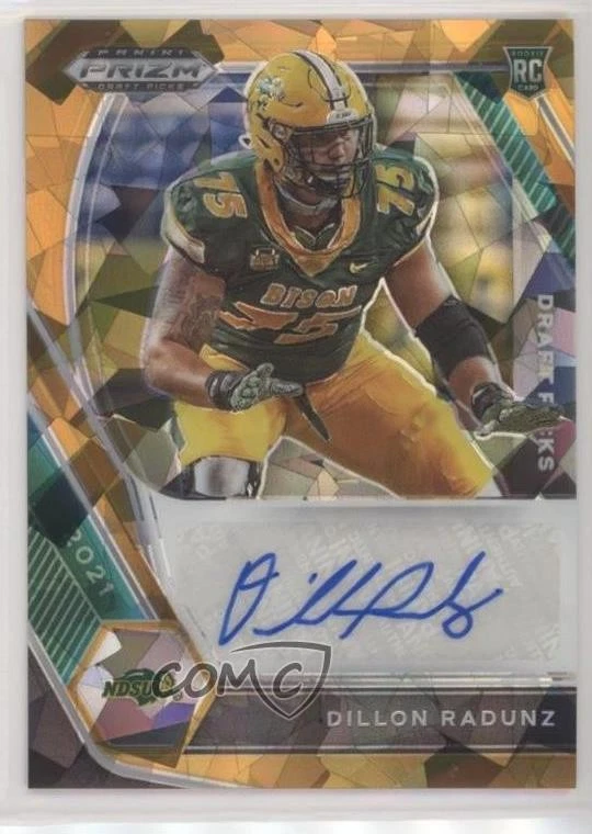 2021 Panini Prizm Draft Picks Orange Ice Dillon Radunz #DPA-DRA Rookie Auto RC - Image 1 of 2