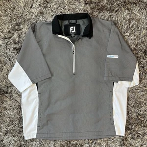 FOOTJOY Dryjoys Hydrolite Mens XL Black White Wind Shirt Golf Pullover 1/4 Zip - Picture 1 of 17