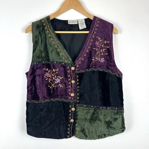 VTG White Stag Velvet Vest Women’s 12/14 Colorblock Renaissance Teacher Fairy - Bild 1 von 9