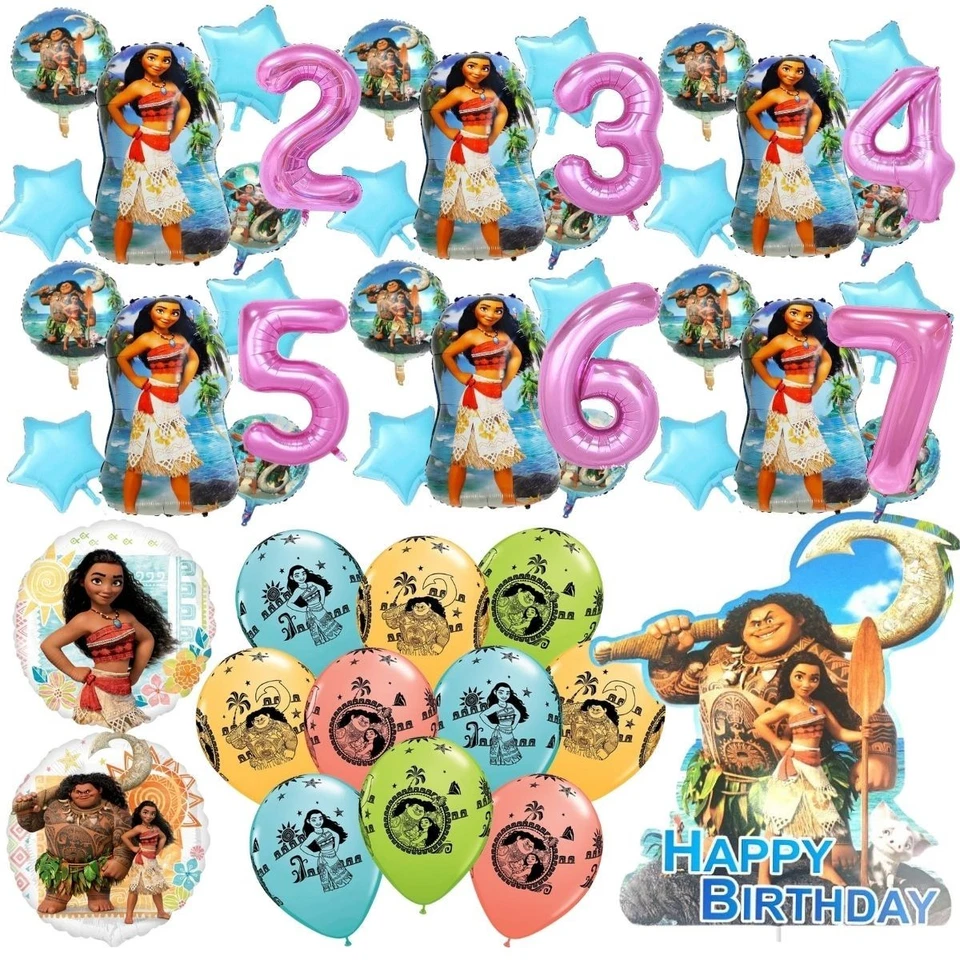 balões de aniversário moana decorações festa de aniversário infantil cartão folha látex p - Imagem 1 de 1