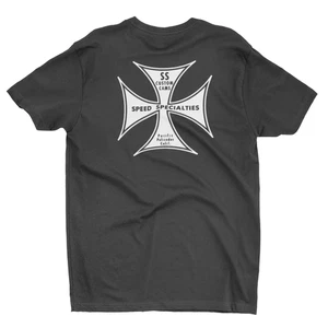 SPEED SPECIALTIES Custom Cams Maltese Cross Logo Black T-Shirt - Picture 1 of 6