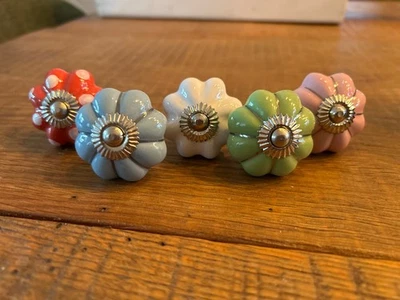 Möbelknopf Porzellan Möbelknöpfe Keramik Möbelknäufe Knauf Blume  - Bild 1 von 3