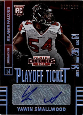 2014 Panini Contenders Playoff Ticket #187B Yawin Smallwood Auto /199 - NM-MT - Image 1 of 2