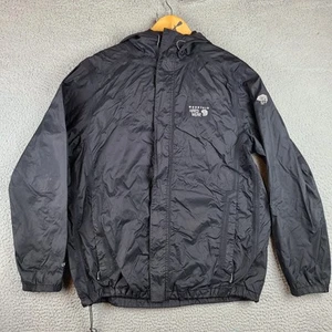 Mountain Hardwear Jacket Men Large Black Dry Q Elite Windbreaker Coat Hood Snow - Picture 1 of 8