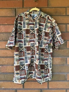 AFTCO Bluewater Hawaiihemd Herren XL Marlin Tiefsee Knopfleiste Tiki Fisch Print - Bild 1 von 13