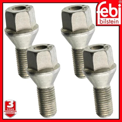 Alloy Steel Hub Nut Wheel Bolts x4 For Vauxhall Tigra Vectra Zafira 1994 to 2014 - Image 1 of 4