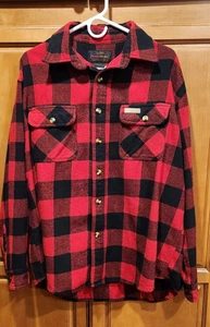 Hickory Shirt Co. Buffalo kariertes Langarm Flanellhemd mit Knopfleiste rot & schwarz - Bild 1 von 10