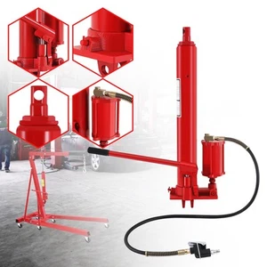 Hydraulic Long Ram Jack 8T Flat/Clevis Base Engine Lift Hoist Cylinder - Picture 1 of 11
