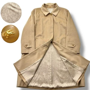 Burberry Collar Coat Angora Stainless Steel Gold Buttons L Excellent Condition - Picture 1 of 10