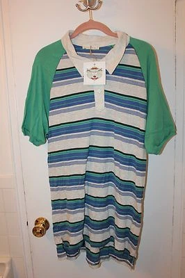 АЛЬТЕРНАТИВНАЯ ОДЕЖДА МУЖСКАЯ РУБАШКА-ПОЛО НОВЫЙ В ПОЛОСКУ С ВОРОТНИКОМ СИНИЙ СЕРЫЙ ЗЕЛЕНЫЙ XL L M - Изображение 1 из 4