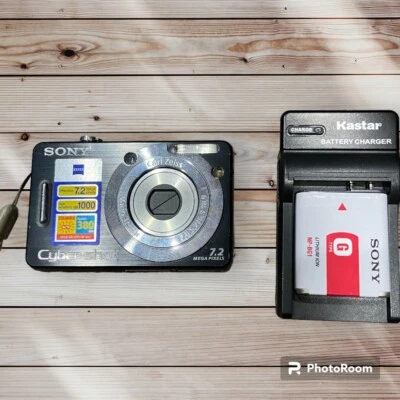 Sony Cyber-shot DSC-W55 7.2MP 3x Optical Zoom  Digital Camera - Black - Image 1 of 4