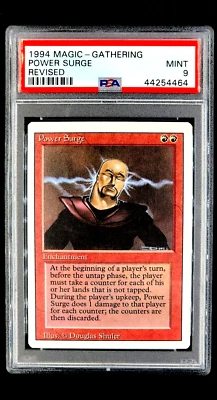 1994 MtG Magic the Gathering Revised Rare Power Surge PSA 9 Only 4 Graded Higher - Image 1 of 4