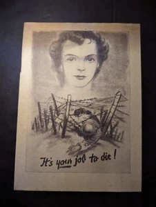 Germany WWII Aerial Leaflet for US Soldiers Its Your Job to Die 2 - Picture 1 of 2
