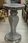 MOSAIC Silver Mirrored Side Table Modern Plant Stands Bed Pearl Sparkle Romany
