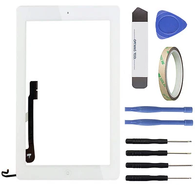 Apple iPad 4 Digitizer Display Glas Touchscreen + Homebutton + Klebepads weiss - Bild 1 von 4