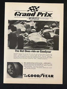 1967 Goodyear Tires Vintage Ad "The Hot Ones Ride on Goodyear" Grand Prix Movie - Picture 1 of 1