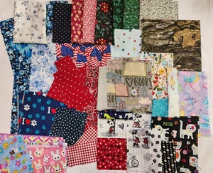 Fabric Scrap Bundle Cotton Quilting & Novelty Prints for Small Projects & Crafts - Picture 1 of 24
