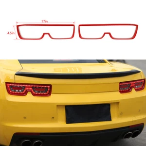 Red Rear Tail Light Lamp Cover Frame Trim Decor For 2010-2015 Chevrolet Camaro - Picture 1 of 8
