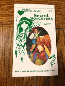 Rare Endless Heart Quest Book #3: Secret Sorceress TSR RPG Gamebook Linda Lowry - Foto 1 di 4