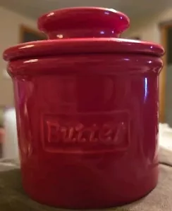 L TREMAIN French Butter/Beurre Bell Crock Covered “Red" 2021 - F1 - Picture 1 of 5